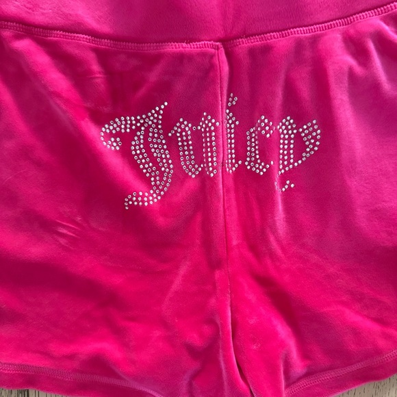 Juicy Couture Pink Velour Jacket & Shorts tracksuit Set with Rhinestones - Picture 10 of 16
